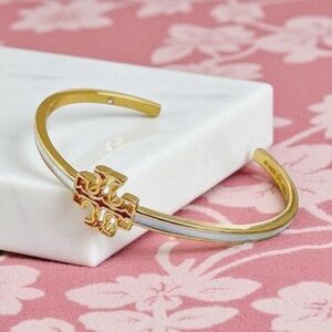 Tory Burch White‎ and Gold Cuff Bracelet NWT